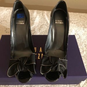 New Stuart Weitzman wedge heels black patent 7.5